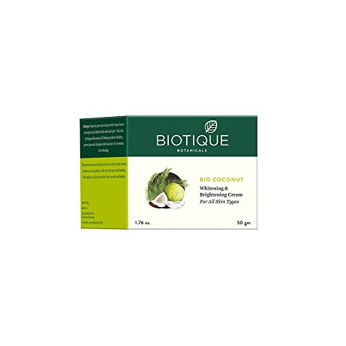 Biotique Bio Coconut Whitening and Brightening Cream for All Skin Types 50 gm 1_76 Oz_ I Moisturizing Face and Body Anti Itch Cream and Skin Treatment for Sensitive Skin - Natural Organic Cream Biotique Bio Coconut Whitening and Brightening Cream for All Skin Types 50 gm 1_76 Oz_ I Moisturizing Face and Body Anti Itch Cream and Skin Treatment for Sensitive Skin - Natural Organic Cream