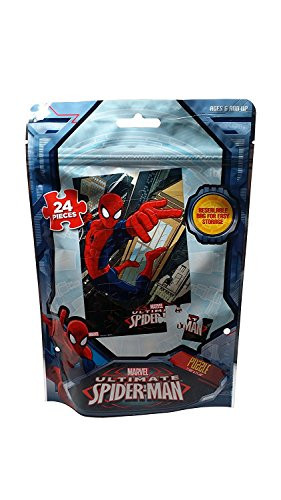 Marvel Spiderman Puzzle, 24 Piece in Resealable Bag for Easy Storage