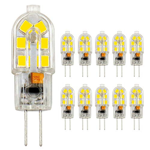 Honle G4 LED Light Bulbs 2W ACDC 12V JC Bi-Pin Base Equivalent 20W Halogen Bulb Replacement Warm White 3000K Non Dimmable for RV Landscape Lights Pack of 10