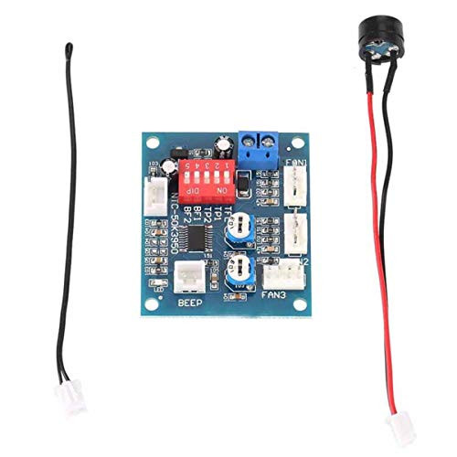 SUBALIGU DC12V 5A PWM 4 Wires PC Fan Temperature Manumotive Speed Controller Module CPU High-Temperature Alarm with Buzzer and Probe