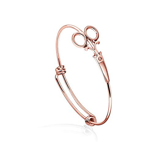 WUSUANED Scissor Shear Adjustable Expandable Wire Bangle Bracelet for Hairdresser Seamstress scissor bracelet rose gold
