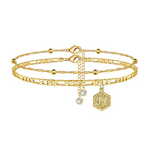 14K Gold Filled Figaro Chain Initial 