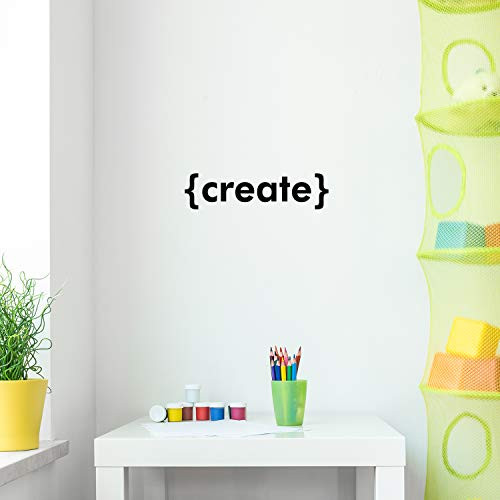 Vinyl Wall Art Decal - Create - 5_5 x 22 - Trendy Inspirational Positive Mind Change Quote Sticker for Bedroom Playroom Office Conference Room School Daycare Decor Black