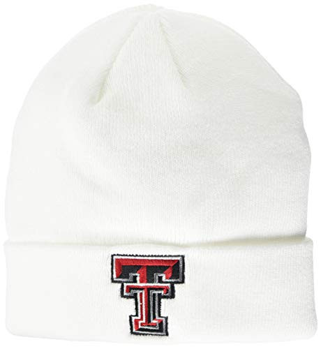 Top of the World Texas Tech Red Raiders Mens Cuffed Knit Hat White Icon One Fit