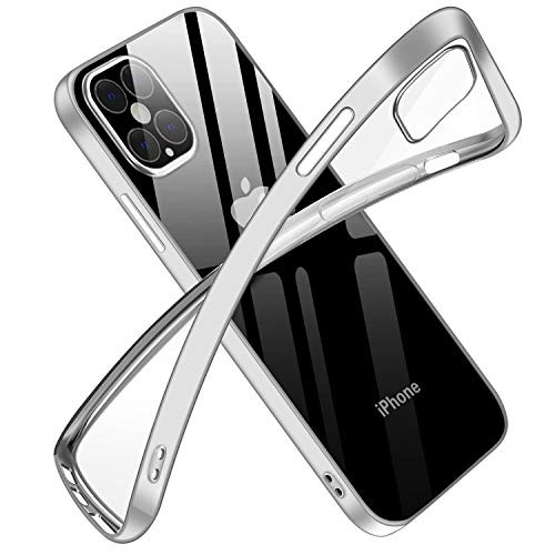 Smartphone Case for iPhone 12iPhone 12 Pro Clear TPU with Silvery Electroplate Bumper Anti-Scratch Shockproof Impact Protection Slim Designed for iPhone 12 iPhone 12 Pro2020?6_1 inch?