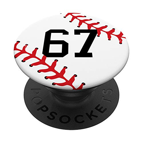 Baseball Jersey Uniform Number 67 Player Sports Team Gift PopSockets Grip and Stand for Phones and Tablets