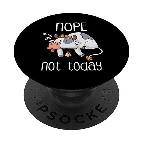 Nope Not Today Lazy Sleeping Cow Farmer Sleep Nap Late Riser PopSockets PopGrip Swappable Grip for Phones   Tablets
