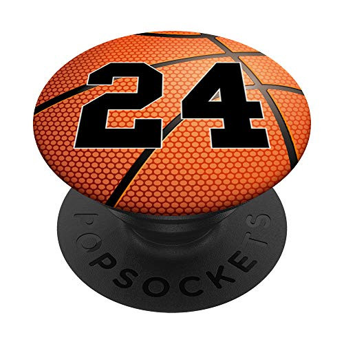 Basketball Number 24 Jersey Uniform Player Gift for Boys PopSockets Grip and Stand for Phones and Tablets