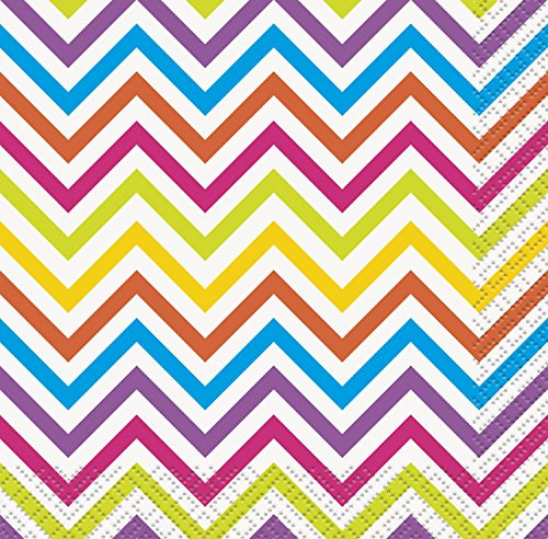 Rainbow Chevron Beverage Napkins, 16ct Rainbow Chevron Beverage Napkins, 16ct
