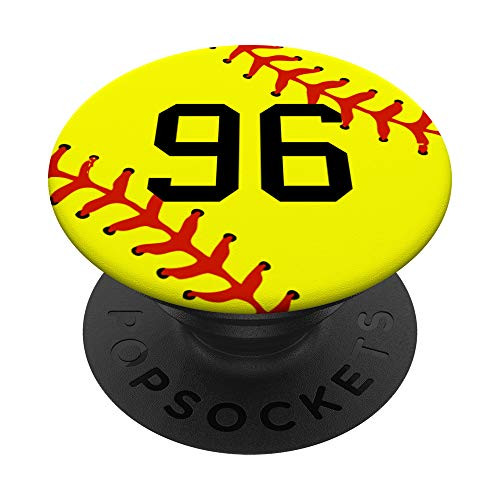Softball Number 96 Jersey Uniform Gift for Girls Women PopSockets Grip and Stand for Phones and Tablets