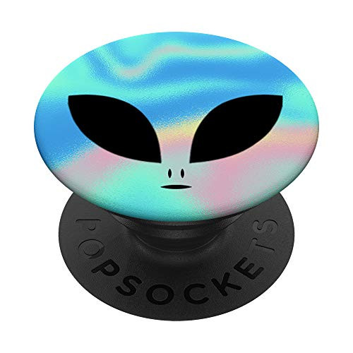 Blue Alien Head ET Science Fiction Outer Space Zx PopSockets Grip and Stand for Phones and Tablets