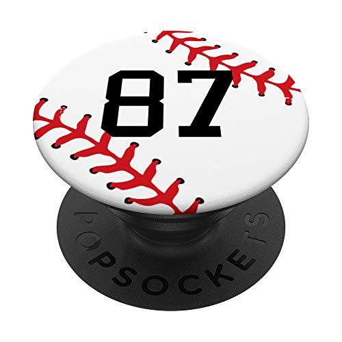 Baseball Number 87 Jersey Uniform Gift Player Gift for Boys PopSockets Grip and Stand for Phones and Tablets