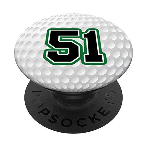 Golf Ball Number 51 Golfer 51st Birthday Gift Zx PopSockets Grip and Stand for Phones and Tablets