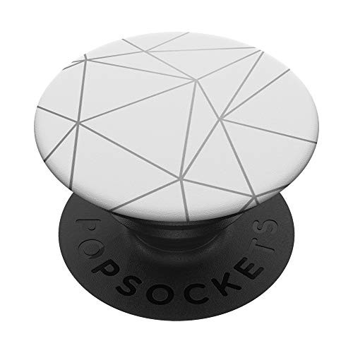 White Geometric - Neutral - Simple Series PopSockets Grip and Stand for Phones and Tablets