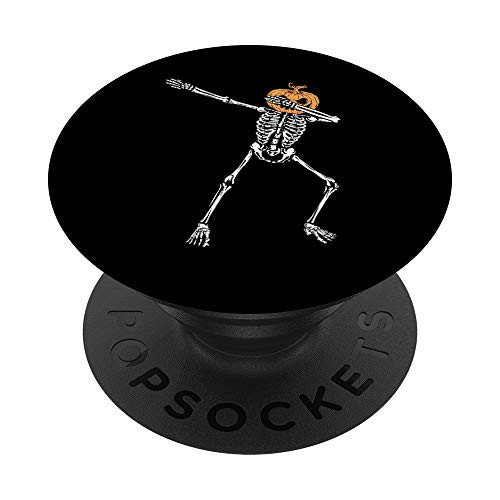 Dabbing Skeleton Jack O Lantern Head Halloween PopSockets Grip and Stand for Phones and Tablets
