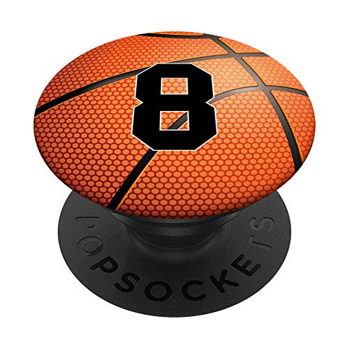 Basketball Number 8 Jersey Uniform Player Gift for Boys PopSockets Grip and Stand for Phones and Tablets