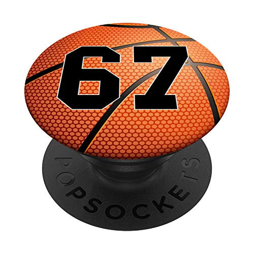 Basketball Number 67 Jersey Uniform Player Gift for Boys PopSockets Grip and Stand for Phones and Tablets