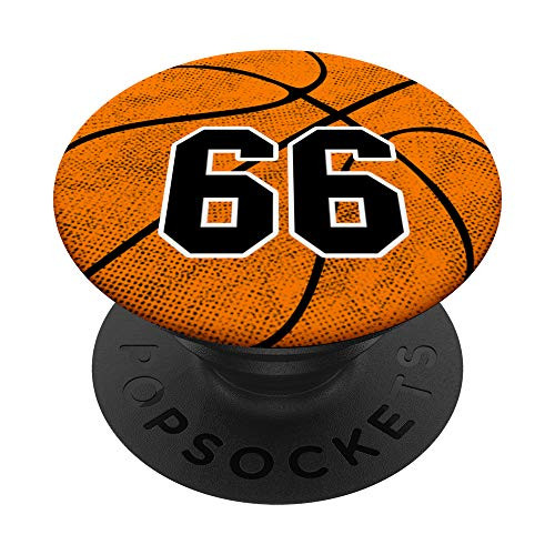 Basketball Number 66 B-Ball Player 66th Birthday Gift Zx PopSockets Grip and Stand for Phones and Tablets