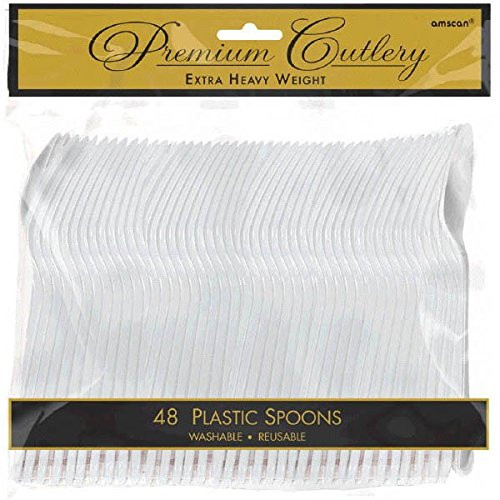 Amscan 8011.86 Premium Heavy Weight disposable-spoons 9 x 9.2 Clear