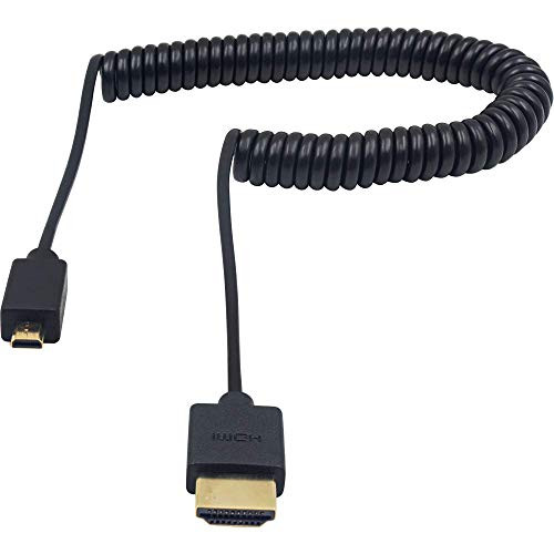 Duttek Micro HDMI to HDMI Coiled Cable HDMI to Micro HDMI Coiled Cable Extreme SlimThin Micro HDMI Male to HDMI Male Coiled Cable for 1080P 4K 3D and Audio Return Channel 2_5M8_2FT Duttek Micro HDMI to HDMI Coiled Cable HDMI to Micro HDMI Coiled Cable Extreme SlimThin Micro HDMI Male to HDMI Male Coiled Cable for 1080P 4K 3D and Audio Return Channel 2_5M8_2FT