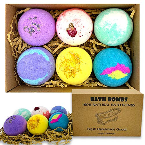 SIENON Bath Bombs Gift Set- 6 XL -Natural Bubble Fizzies with Sea Salt and Essential Oils Moisturizes Dry Skin Perfect for Bubble Spa Baths Best Gift for HerHim Mother Wife Girlfriends Women SIENON Bath Bombs Gift Set- 6 XL -Natural Bubble Fizzies with Sea Salt and Essential Oils Moisturizes Dry Skin Perfect for Bubble Spa Baths Best Gift for HerHim Mother Wife Girlfriends Women