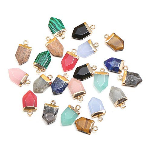 Natural Stone Pendants Charms V Shape Tip Faceted Semi Precious Stone Charms Jade Turquoise Agate Crystal Quartz Pendants for DIY Bracelet Necklace Jewelry Making Gift Mix Style 5pcs Natural Stone Pendants Charms V Shape Tip Faceted Semi Precious Stone Charms Jade Turquoise Agate Crystal Quartz Pendants for DIY Bracelet Necklace Jewelry Making Gift Mix Style 5pcs