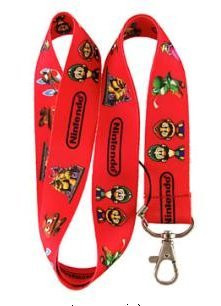 Red Super Mario Bros_ Keychain Lanyard