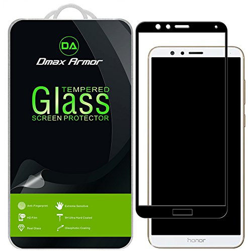 [2-Pack] Dmax Armor for Huawei Honor 7X Screen Protector, (Full Screen Coverage) [Tempered Glass] Anti-Scratch, Anti-Fingerprint, Bubble Free, (Black)