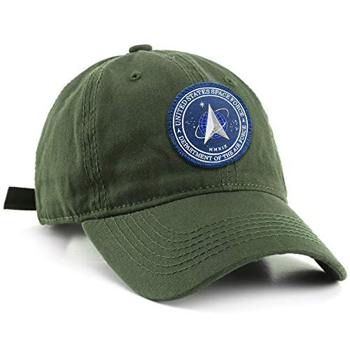 Army Green Embroidery Logo Space Force Hat for Men Baseball Hat Dyed Low Profile Dad Hat 100 Cotton Six Panel Cap