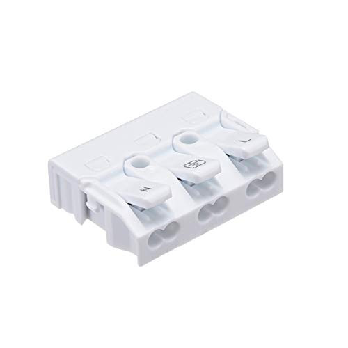 uxcell Spring Wire Connectors Quick Cable Connector Press Type Terminal Barrier Block 3 Ways 20pcs