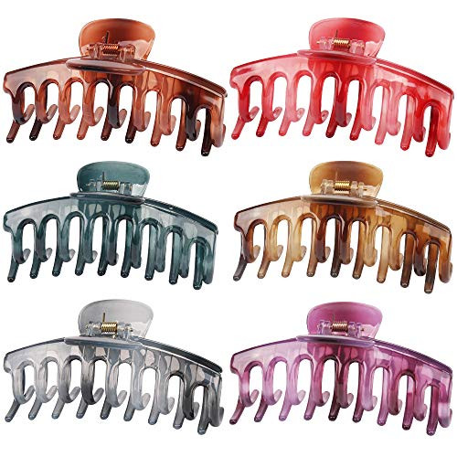 CUBACO Big Hair Claw Clips Nonslip Large Claw Clip Strong Hold Hair Clips for Women and Girls Thin Thick Hair 6 Color Available CUBACO Big Hair Claw Clips Nonslip Large Claw Clip Strong Hold Hair Clips for Women and Girls Thin Thick Hair 6 Color Available