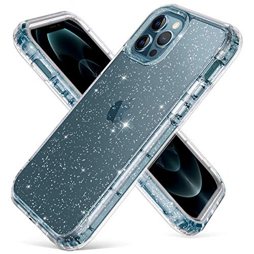 Hekodonk Compatible iPhone 12 Pro Max 6_7 2020 CaseLiquid Clear Design Glitter TPU Bumper Protective Silicone Shockproof Flexible Anti-Scratch Cover for Apple iPhone 12 Pro Max 6_7 Bling Crystal