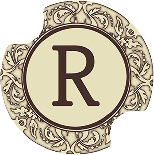 Thirstystone Monogram R Car Cup Holder Coaster, 2-Pack