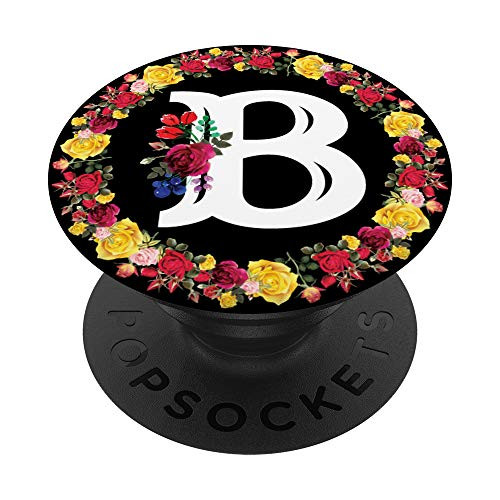 Letter B Floral cellphone accessories Monogram B PopSockets Grip and Stand for Phones and Tablets