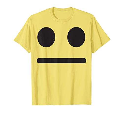 Neutral Face Emoji Easy Lazy Group Halloween Costume T-Shirt