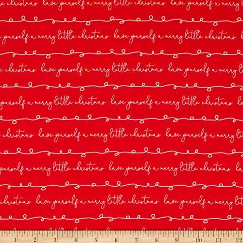 Riley Blake Merry Little Christmas Writing Red Fabric by the Yard
