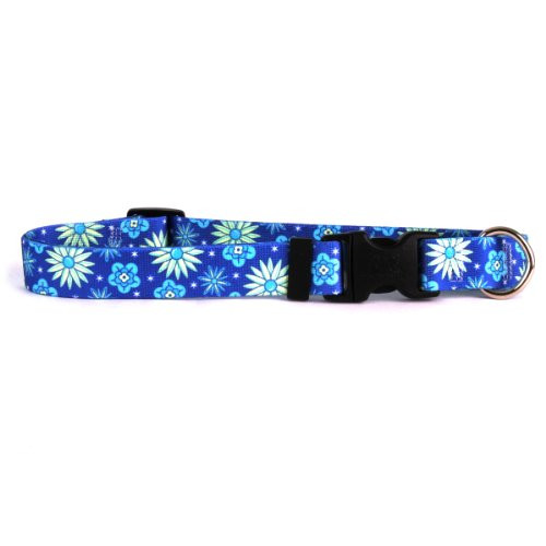 Yellow Dog Design Teal Flowers Break Away Cat Collar-One Size Fits All