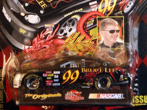 Racing Champions 10th Anniversary - "The Originals" - NASCAR 1:64 Scale Die Cast Replica w/ Display Stand & Die Cut Collector Card - 1998 Limited Edition 1/19,998 - Bruce Lee - Ford Tarus - Jeff Burton #99 - Issue #23