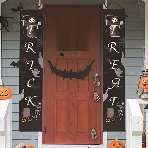 Insuwun Halloween Door Banner - Halloween Decorations Outdoor Trick or Treat Halloween Signs for Front Door or Indoor Home Decor Halloween Insuwun Halloween Door Banner - Halloween Decorations Outdoor Trick or Treat Halloween Signs for Front Door or Indoor Home Decor Halloween
