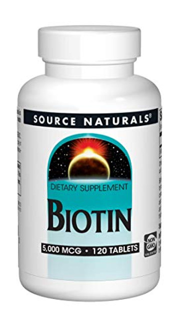Source Naturals Biotin 5000mcg High Potency B Vitamin Nutrients Support Healthy Hair Skin Nails - Maximum Strength Biotin Deficiency Supplement - 120 Tablets Source Naturals Biotin 5000mcg High Potency B Vitamin Nutrients Support Healthy Hair Skin Nails - Maximum Strength Biotin Deficiency Supplement - 120 Tablets