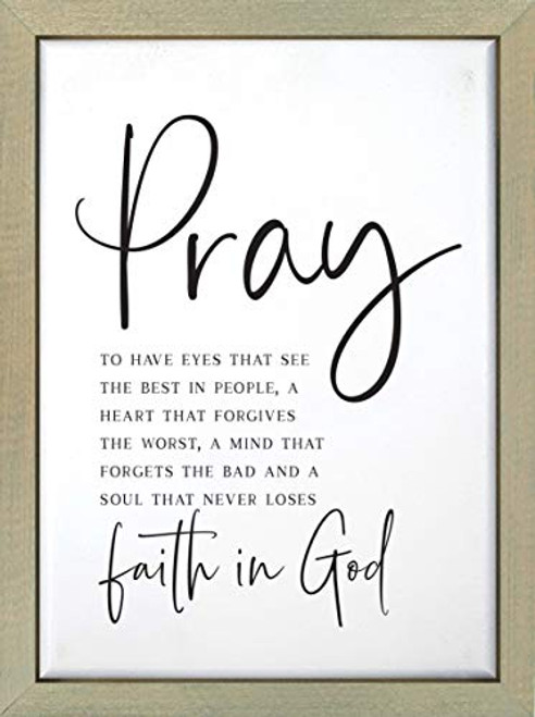 P_ Graham Dunn Pray Faith in God Classic White 8 x 6 Pine Wood Decorative Framed Art Sign P_ Graham Dunn Pray Faith in God Classic White 8 x 6 Pine Wood Decorative Framed Art Sign