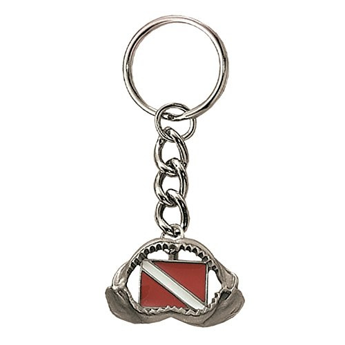 Innovative Scuba Concepts Shark Jaw Dive Flag Pewter Keychain GP7255