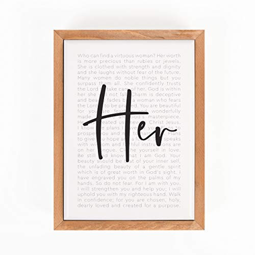 P_ Graham Dunn Her Scripture Classic White 8 x 6 Pine Wood Decorative Framed Art Sign P_ Graham Dunn Her Scripture Classic White 8 x 6 Pine Wood Decorative Framed Art Sign