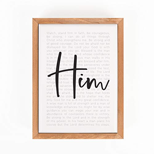 P_ Graham Dunn Him Scripture Classic White 8 x 6 Pine Wood Decorative Framed Art Sign P_ Graham Dunn Him Scripture Classic White 8 x 6 Pine Wood Decorative Framed Art Sign