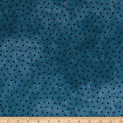 Maywood Studio Woolies Flannel Polka Dots Blue Fabric by the Yard