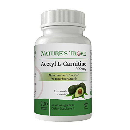 Acetyl L-Carnitine ALCAR 500 mg by Natures Trove - 200 Vegetarian Capsules Acetyl L-Carnitine ALCAR 500 mg by Natures Trove - 200 Vegetarian Capsules