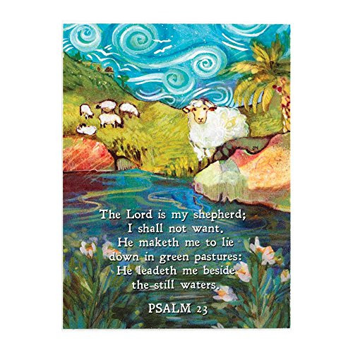 Dicksons Lord Is My Shepherd Blue 4 x 3 Inch Wood Magnet