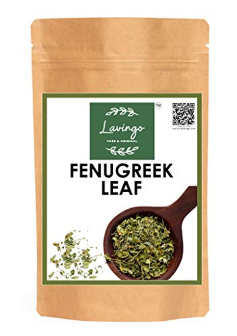 Organically Grown Dried Fenugreek Leaves  Kasoori Methi  Trigonella Foenum-Graecum  3_53 Oz 100 gm  Gluten Free Ingredients Non-GMO  Eco-Friendly Packaging- By Lavingo