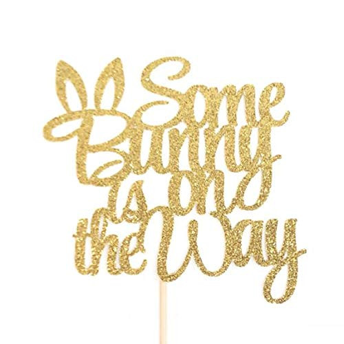 Atelier Elegance Some Bunny is on the Way Cake Topper Bunny Baby Shower Cake Topper