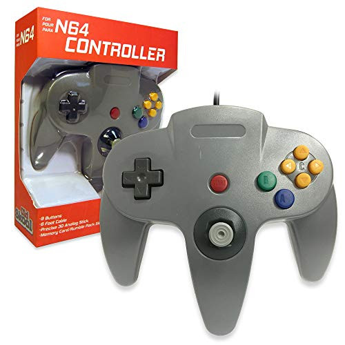 Old Skool Classic Wired Controller Joystick for Nintendo 64 N64 Game System - Grey